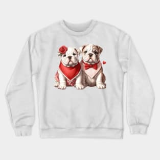 Valentine Bulldog Couple Crewneck Sweatshirt